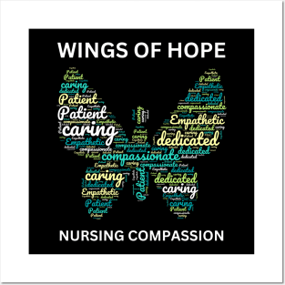 Nurse Geometric Butterfly Quote Design Posters and Art